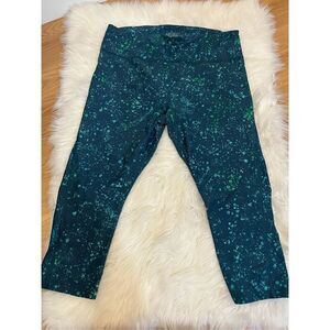 Athleta ULTIMATE STASH POCKET CAPRI Teal Splatter Paint  XL